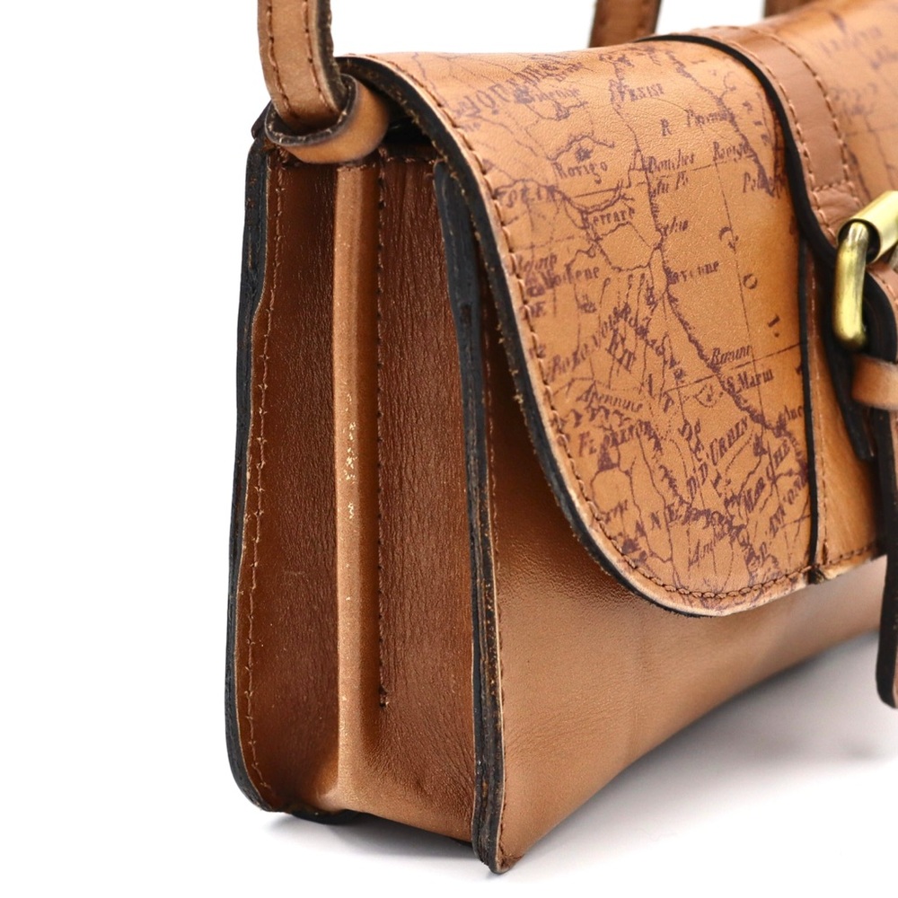 Patricia Nash Torri Crossbody Signature Map Leather Riot Rust Bag - Picture 6 of 16